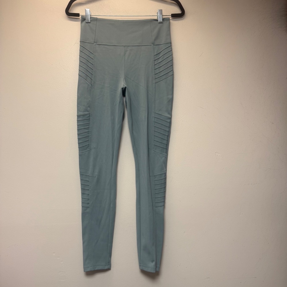 Athleta Delancey Moto Tight Womens‎ Small Petite Sage Green Excellent Leggings